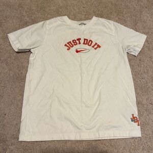 Nike White Logo Tee YXL